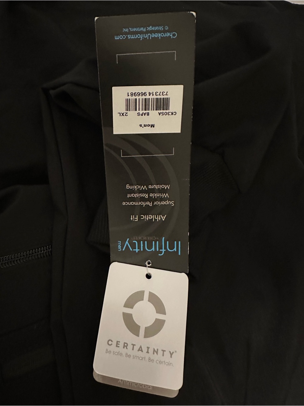 Cherokee Infinity Men's Zip Front Rib Panel Scrub Jacket - Picture 5 of 7